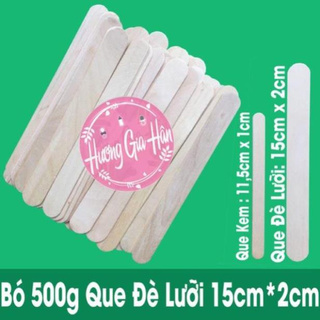 Que Đè Lưỡi Gỗ bó 500g (nửa cân~200 que) làm đồ handmade, đồ giáo dục Montessori (15cmx2cm) [Thanh Mai Shop]