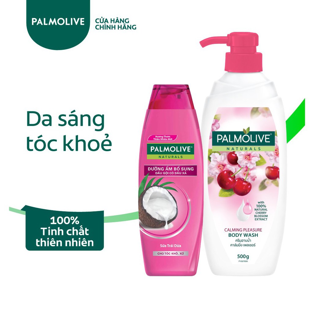 Sữa tắm Palmolive sảng khoái dịu êm 100% chiết xuất từ hoa anh đào 500g + Dầu gội có dầu xả Palmolive | WebRaoVat - webraovat.net.vn