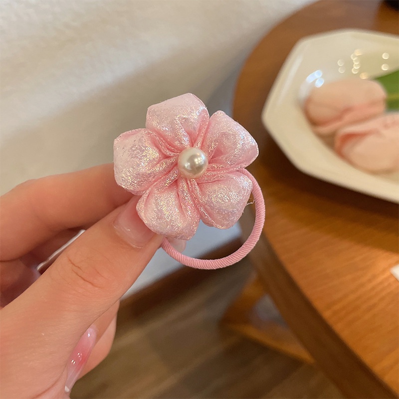Dây Buộc Tóc Cao Su Họa Tiết Hoa Dễ Thương Phong Cách Hàn Quốc Cho Nữ