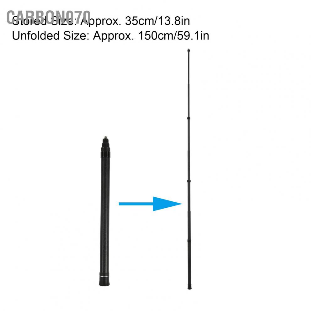 Hàng Sẵn Thanh nối dài micrô Cực kính thiên văn cầm tay để ghi âm cuộc phỏng vấn 4,9ft【Carbon070】
