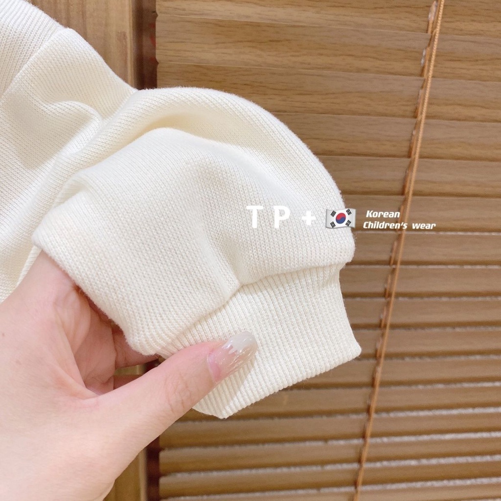 Áo Nỉ Dài Tay In Chữ Phong Cách Hàn Quốc Cho Bé Gái