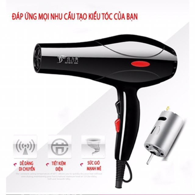 Máy Sấy Tóc 2 chiều nóng lạnh Deliya 2200W MS01