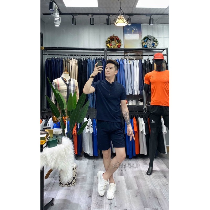 Đồ bộ đũi cổ tàu cúc gỗ . Bộ đũi nam thời trang . | BigBuy360 - bigbuy360.vn