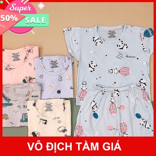 Bộ cộc tay Avalen vải thun lạnh cho bé trai, bé gái họa tiết hoạt hình, đồ bộ mặc mát, giá rẻ cho bé