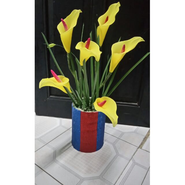 Hoa rum ( hoa loa kèn vàng)hoa voan handmade