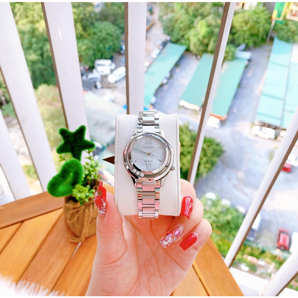 ĐỒNG HỒ NỮ CAO CẤP CITIZEN ECO DRIVE SUNRISE EM0510-53D CHÍNH HÃNG
