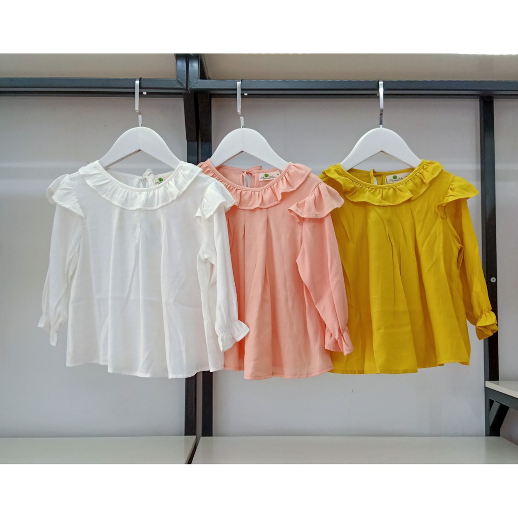 Áo Sơ Mi Dài Tay Cổ Bèo LITIBABY Thời trang trẻ em dành cho bé gái size 2-12 tuổi