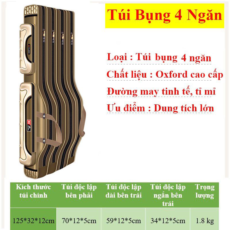 Túi đựng cần câu cá ❤️ FREESHIP ❤️ Túi đựng cần câu siêu bền 3-4ngăn, tiện dụng TDC_10