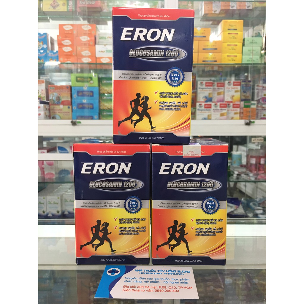 Tăng cường sức khỏe sụn khớp Eron glucosamin 1200 - hộp 60 viên