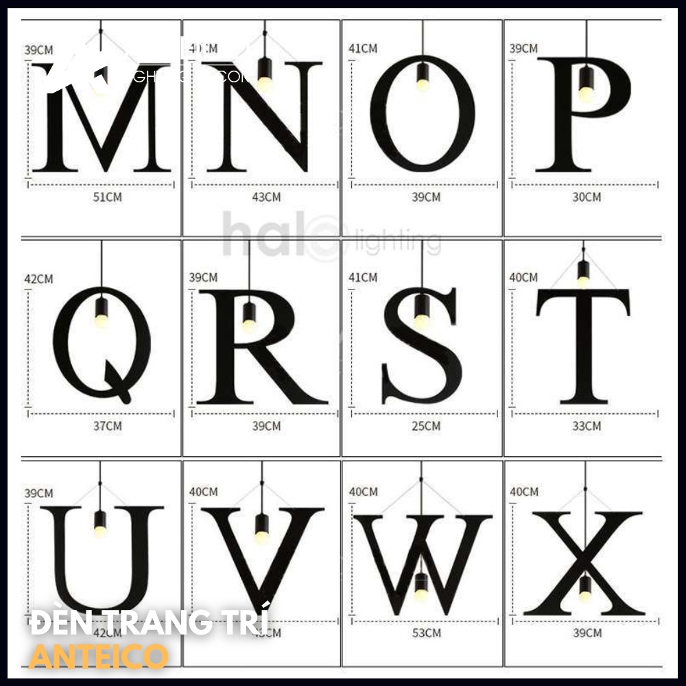 đèn thả chữ cái kèm bóng CAM KẾT CHẤT LƯỢNG SẢN PHẨM VÀ DỊCH VỤ TỐT NHẤT: