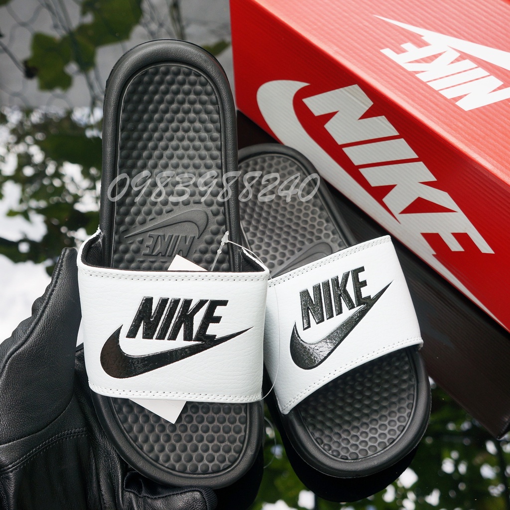 Dép Nike Nk FREE SHIP + hộp hãng + tem tag nike hàng loại 1.1 nike đế mềm êm hot trend quai ngang nam nữ. BH Slippers