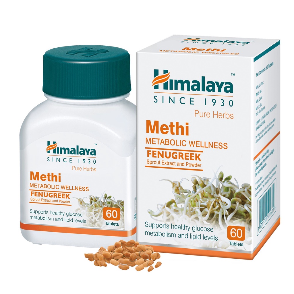 (Date 01.2023) Himalaya Methi - Viên uống hỗ trợ tiểu đường, máu nhiễm mỡ