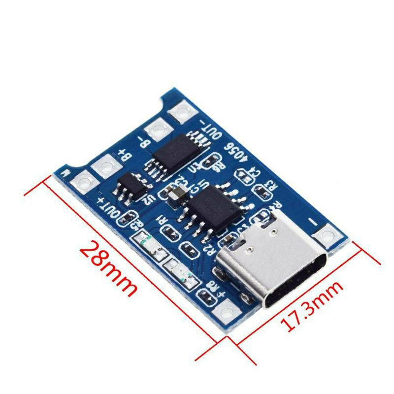 Mạch sạc pin 18650 3.7-4.2v có bảo vệ cổng USB type-C