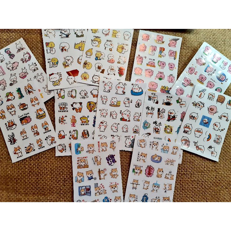 Hộp 12 tờ sticker hình động vật dễ thương mã CHT-1174