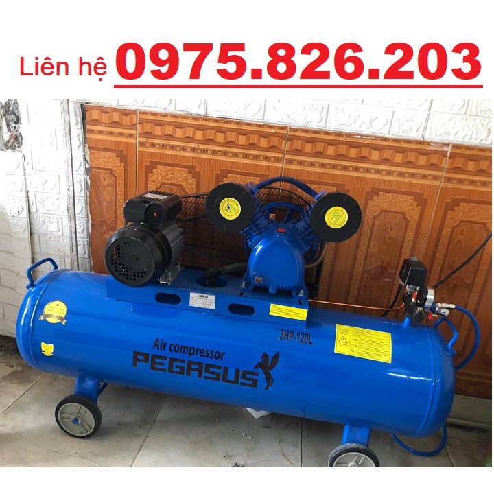 Máy nén khí dây đai Pegasus TM-V-0.25/8-120L, dung tích 120 lít,công suất 3HP, hàng chính hãng