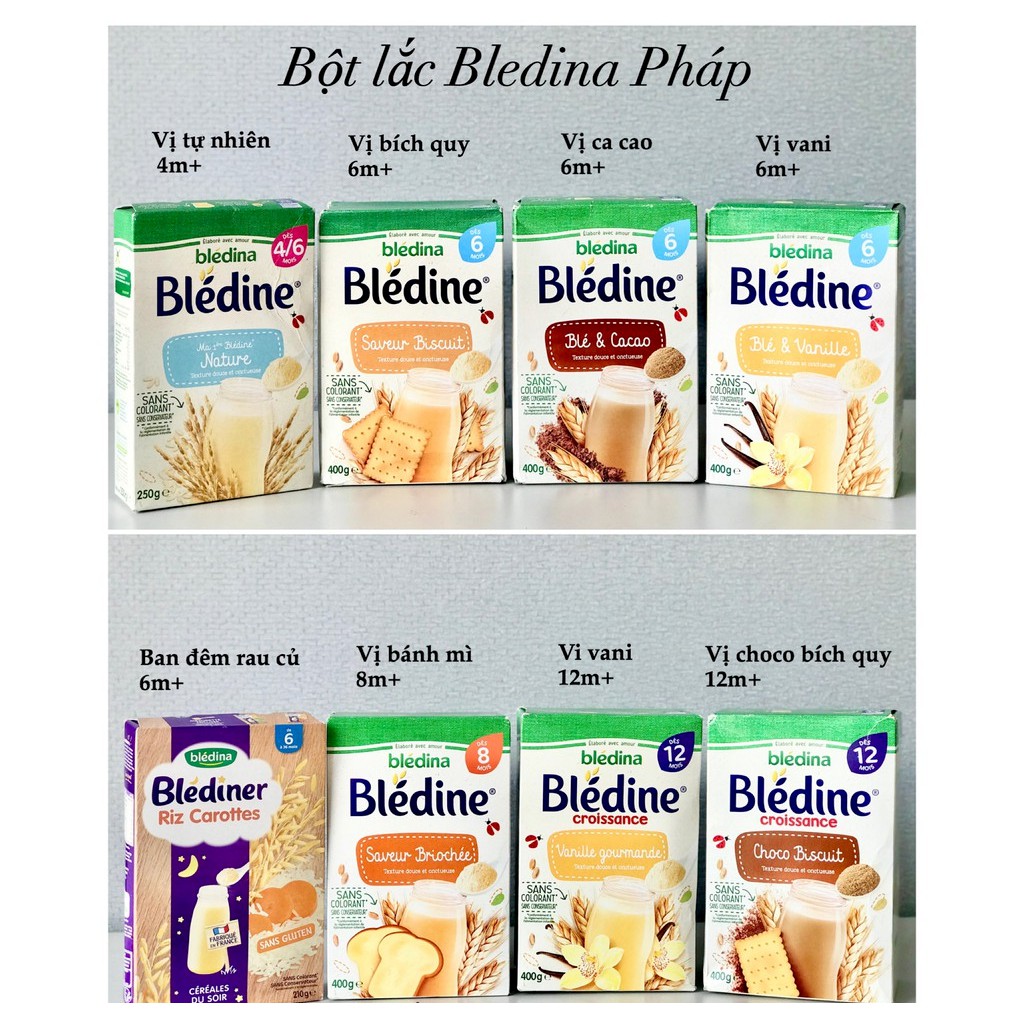 Bột Lắc Sữa Bledina- Bột Bledine 400gam - bột sữa đêm, hàng Pháp