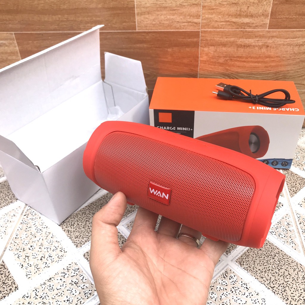 Loa Bluetooth WAN Charge 3+ A3 mini vỏ nhôm (Màu đỏ) Nghe nhạc hay Pin trâu, hỗ trợ cắm thẻ nhớ và Usb - WAN STORE