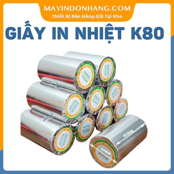 50 Cuộn giấy in bill nhiệt tính tiền K80 màu đen