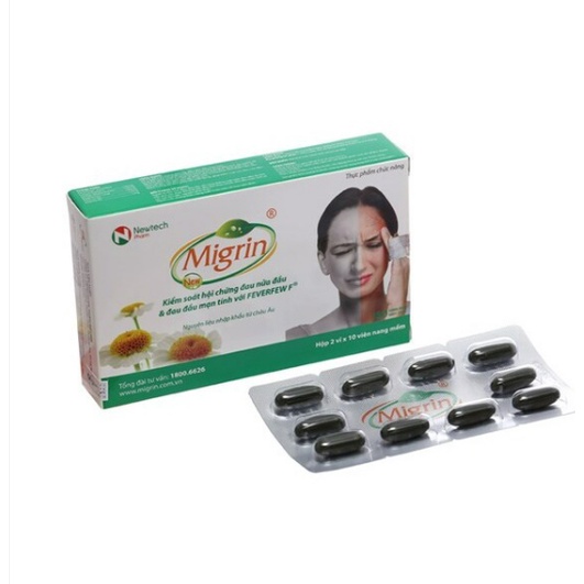Hộp Viên Uống Migrin Plus Giảm Đau Nửa Đầu 20 Viên