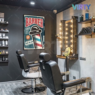 Tranh treo tường trang trí quán cắt tóc BARBER SHOP 2 kèm khung composite VIRTY Tranh Canvas decor shop, cửa hàng