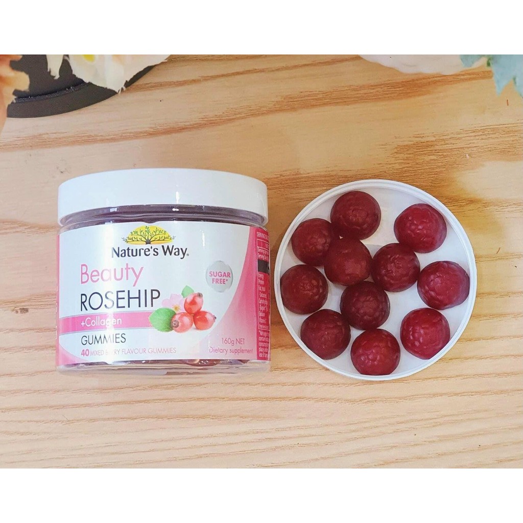 Kẹo Nature's Way Beauty Rosehip Collagen Bổ Sung Collagen Và Quả Tầm Xuân Phục Hồi & Trắng Da  40 Viên | BigBuy360 - bigbuy360.vn