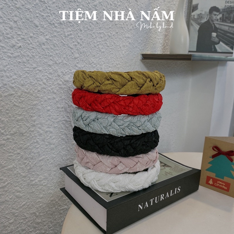 🎀 BỜM CÀI TÓC TẾT BÍM GẤM TAFTA CAO CẤP - [ Nhà Nấm handmade ]