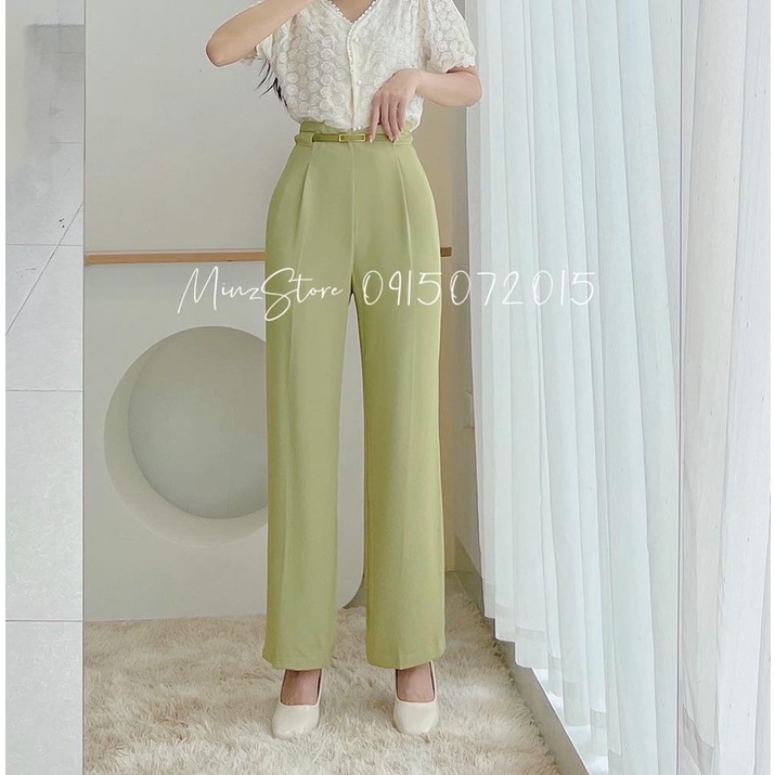 Quần ống suông kèm đai 301 4 màu Minz