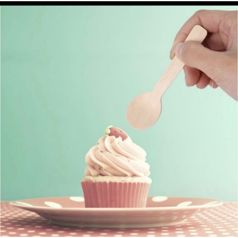 Thìa gỗ ăn bánh sinh nhật - Loại 11cm