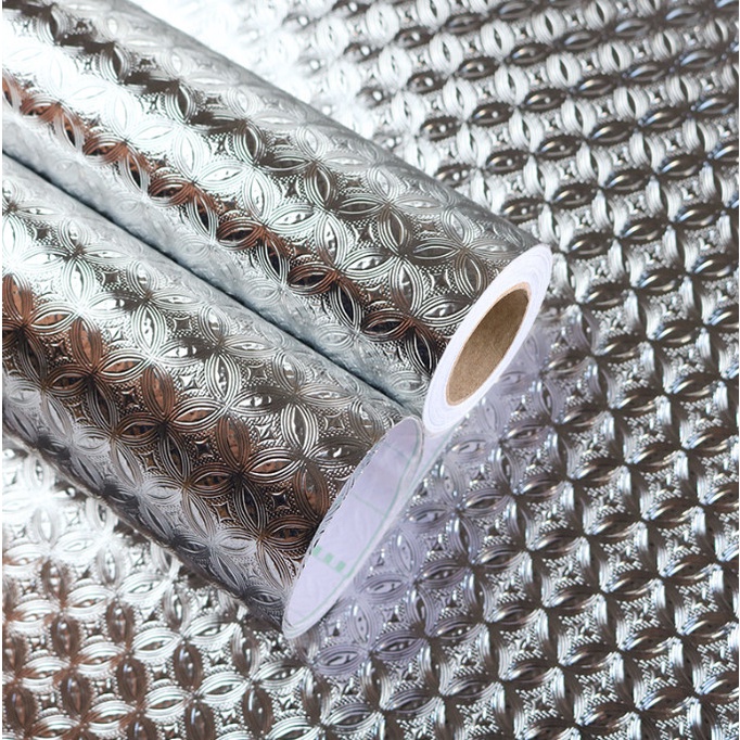 1 mét decal dán bếp tráng nhôm đồng tiền bạc khổ 60cm keo sẵn