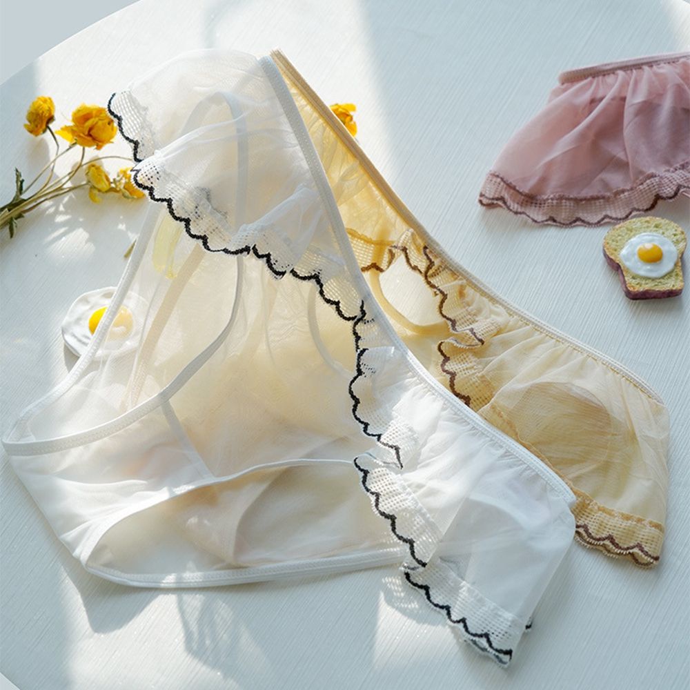 Quần lót ren cotton lưng vừa màu sắc ngọt ngào phong cách Hàn Quốc BACK2LIFE