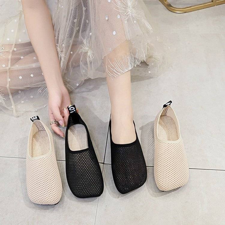 Giày đế bằng dạng lưới thoáng khí thời trang mùa hè 2020 mới cho nữ