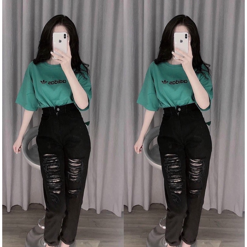 QUẦN BAGGY NỮ RÁCH M015, CHẤT JEAN CAO CẤP TIQI JEAN1988