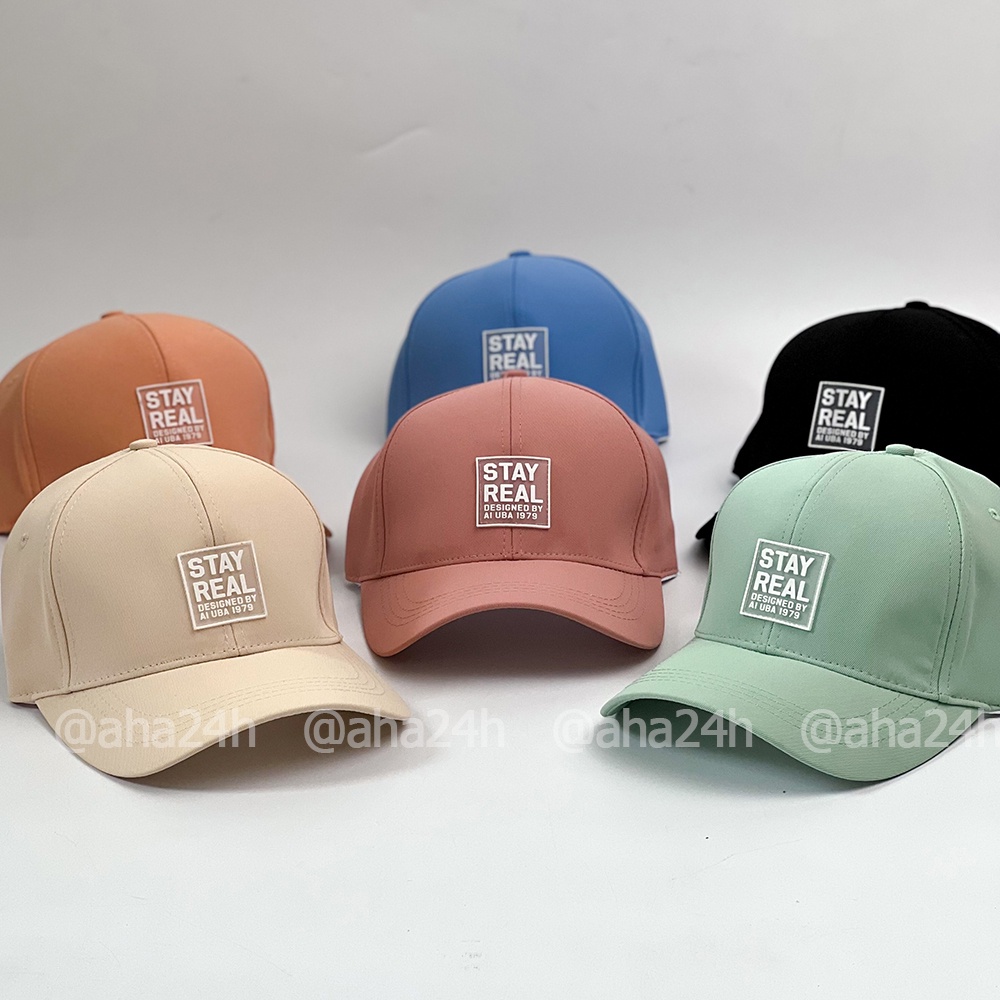 Mũ lưỡi trai thêu tem STAY REAL thời trang nón kết unisex nam nữ đẹp AH1658