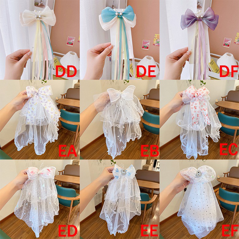 Phụ Kiện Kẹp Tóc Vải Lưới Ba Chiều Kiểu Công Chúa Đáng Yêu Dành Cho Bé Gái