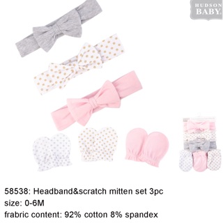 set băng đô bao tay bé gái sơ sinh