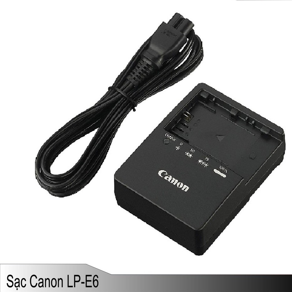 CHÍNH HÃNG,QUA SỬ DỤNG  Sạc máy ảnh Canon LC-E6E (cho pin LP-E6)  - kèm dây nguồn