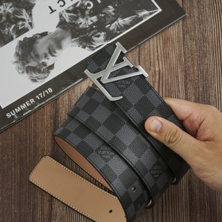 ⚡Free ship⚡Thắt lưng nam/ Dây Nịt nam mặt bạc caro xanh siêu cấp