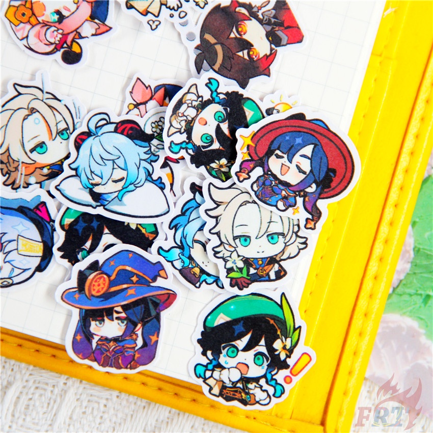 ★★★ Miếng Dán Mini Genshin Impact Q-1 Trang Trí Sổ Tay ★★★ 48 Miếng Dán Decal Thời Trang Trang Trí Album