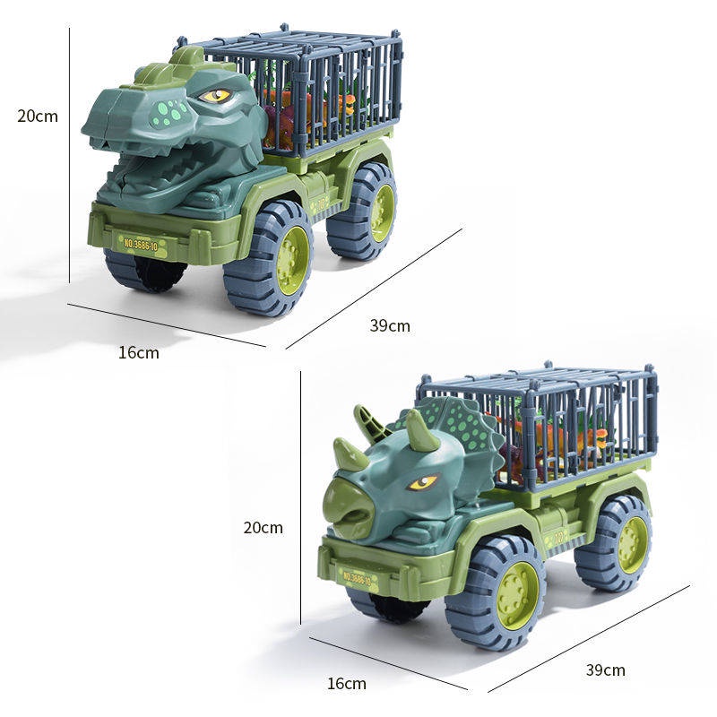 Khủng long khủng long lớn xe kỹ thuật xe siêu lớn vận chuyển xe tải lớn xe nhỏ bé trai đồ chơi trẻ em