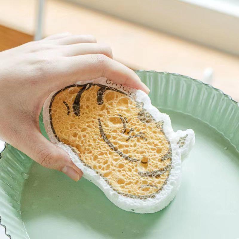 Miếng bọt biển dang nén in hình dễ thương có thể tái sử dụng