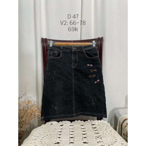Nhiều mẫu - chân váy jean xanh , đen cài khuy trước  năng động