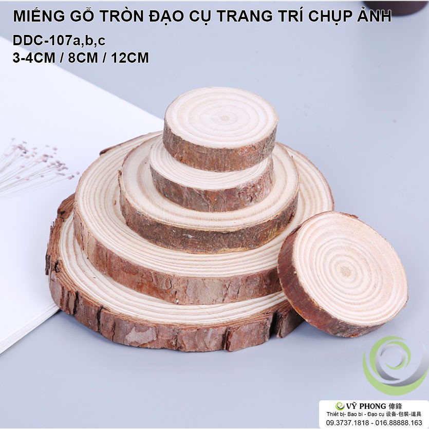 MIẾNG GỖ TRÒN PHỤ KIỆN TRANG TRÍ CHỤP HÌNH SẢN PHẨM INS DDC-107