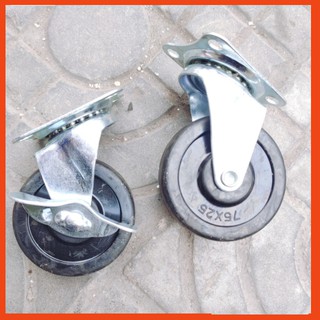 Bánh xe kéo hàng nhựa đen 4cm-5cm-6cm-7cm