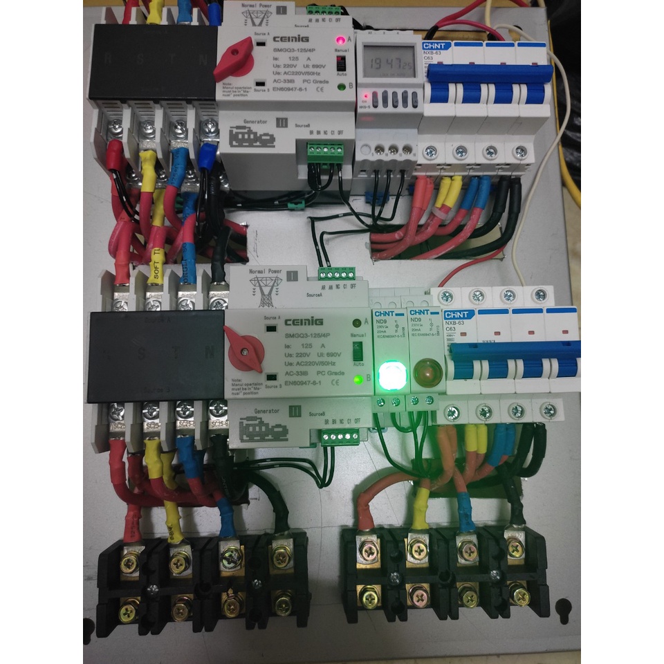 ATS Chuyển Nguồn 2P 100A Loại  AC230V Din Rail Tự Động / Bằng Tay  Từ Lưới Điện - Lưới Điện Hoặc Từ Lưới Điện - Máy Phát