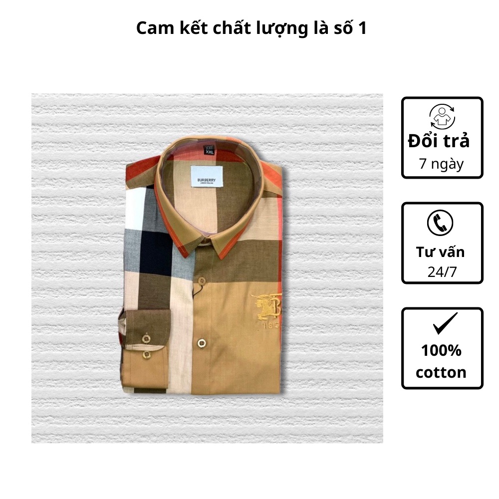 Áo sơ mi kẻ bbr nam kẻ to vải cotton nhiều mầu thoáng mát tay dài SMD02