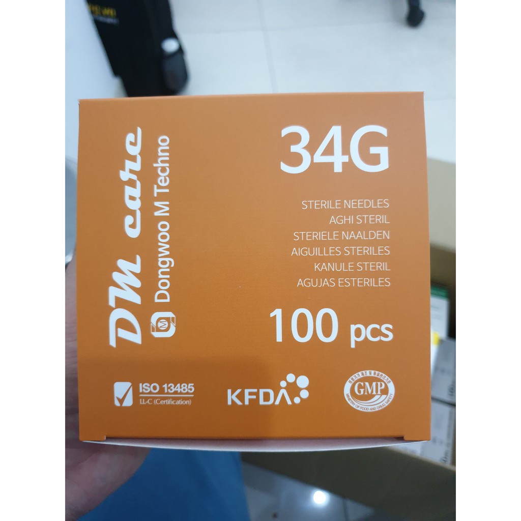 Đầu kim 34G 4mm Hàn Quốc nanoneedle tiêm cá hồi dưỡng chất prp