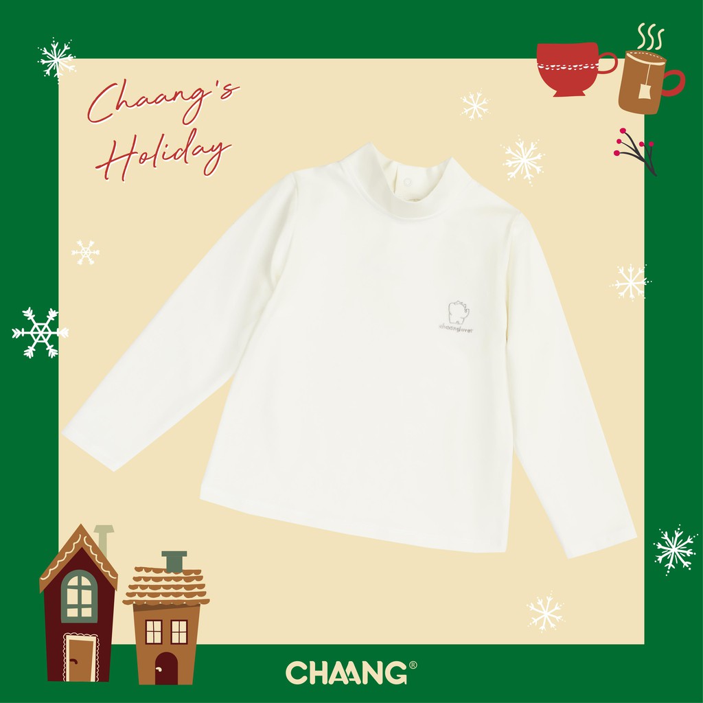 [Chaang] Áo cổ lọ màu trắng Chaang size từ 6-18M