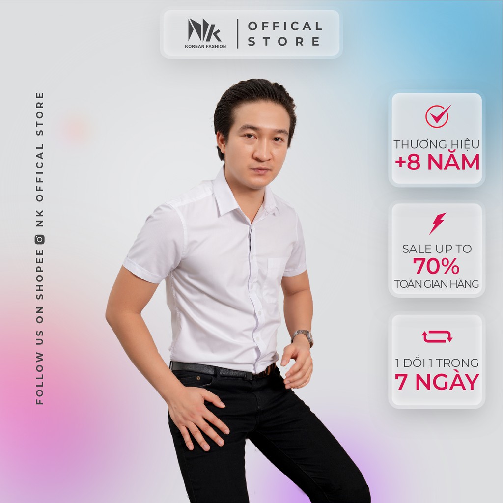 Áo Sơ Mi Nam Công Sở NK FASHION Trơn Màu Tay Ngắn Đuôi Tôm, Chất Liệu Chống Nhăn, Thấm Hút Mồ Hôi NKFSN2104029