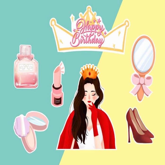 phụ kiện bánh kem [FREESHIP❤️] sét cắm giấy cô gái son giày kính