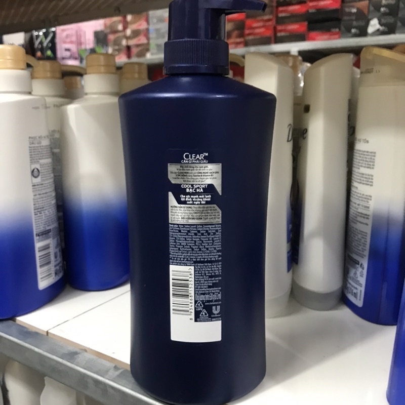 Dầu gội sạch gàu clear men cool sport bạc hà 630g